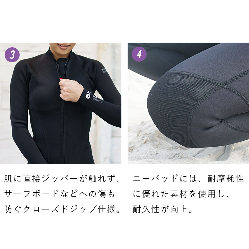 楽天市場】ウェットスーツ レディース 2ピース 2.5mm×1.5mm ロング