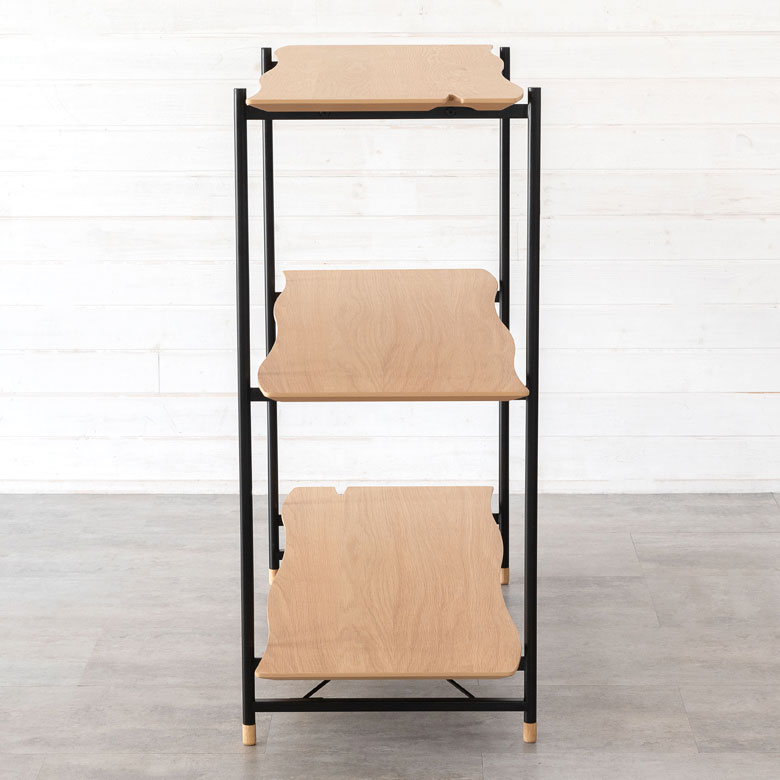 楽天市場】シェルフ 棚 3段 木製 スチール ナチュラル ブラウン W 108