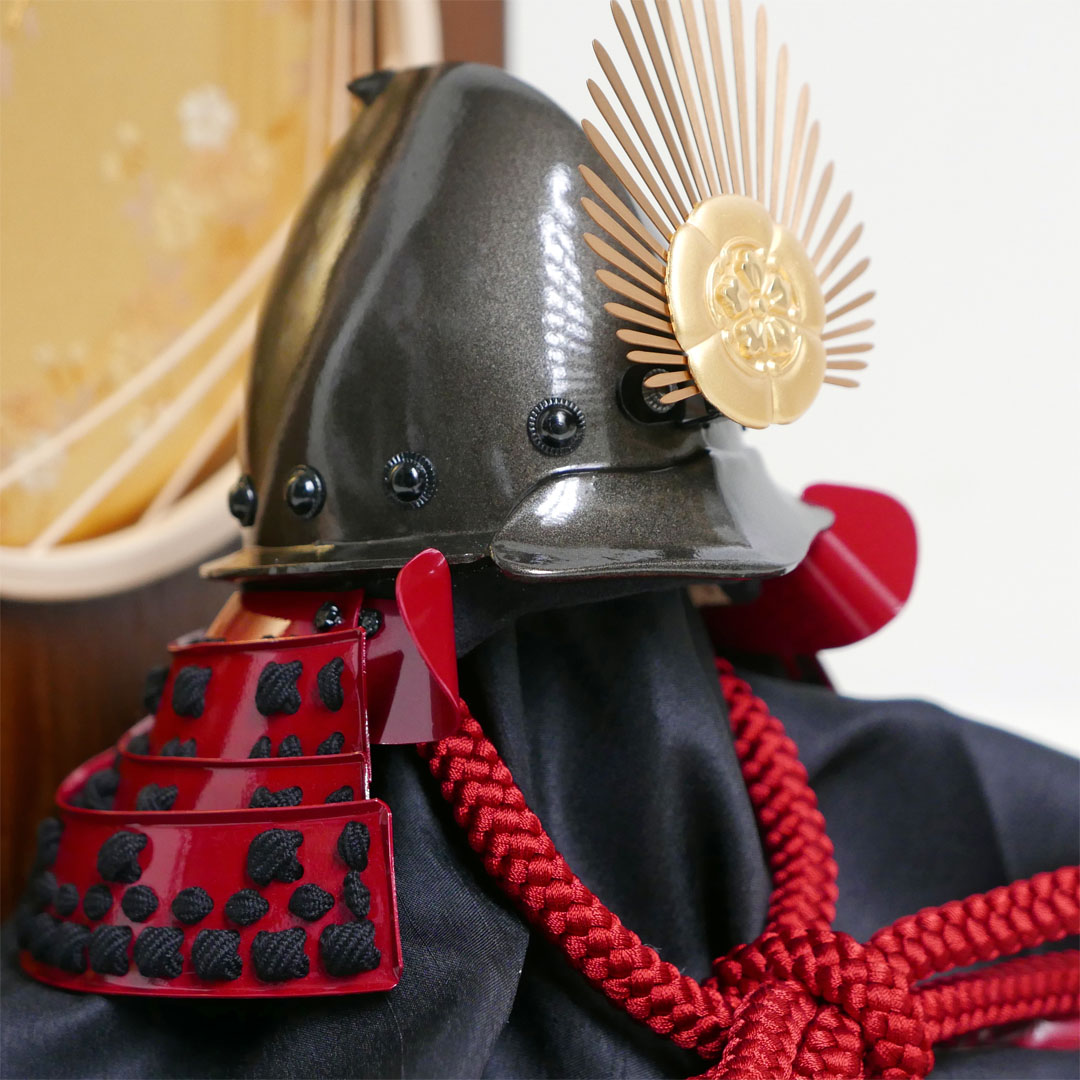 楽天市場】雄山作 織田信長 南蛮兜 10号 竹千筋細工金桜衝立飾り 兜