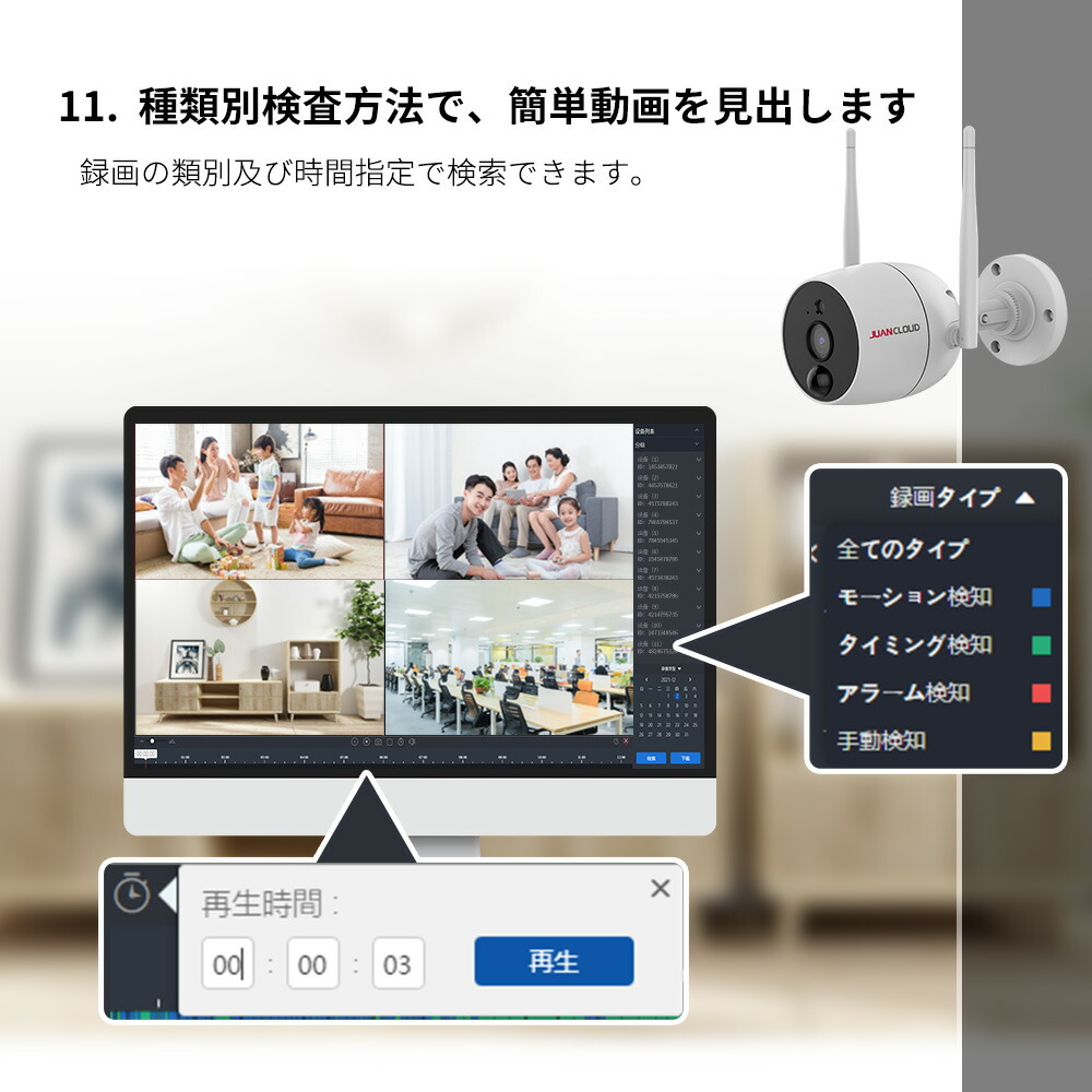 楽天市場】防犯カメラ 屋外 家庭用 工事不要 おすすめ ジュアン