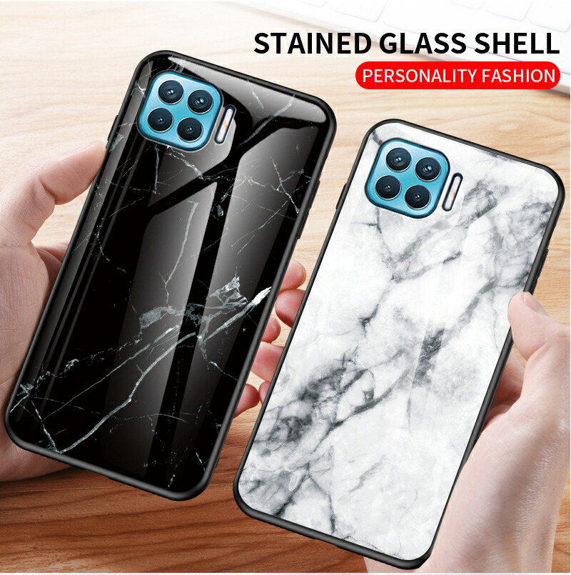 楽天市場】【背面強化ガラス】 OPPO A73 ケース 強化ガラス 大理石柄