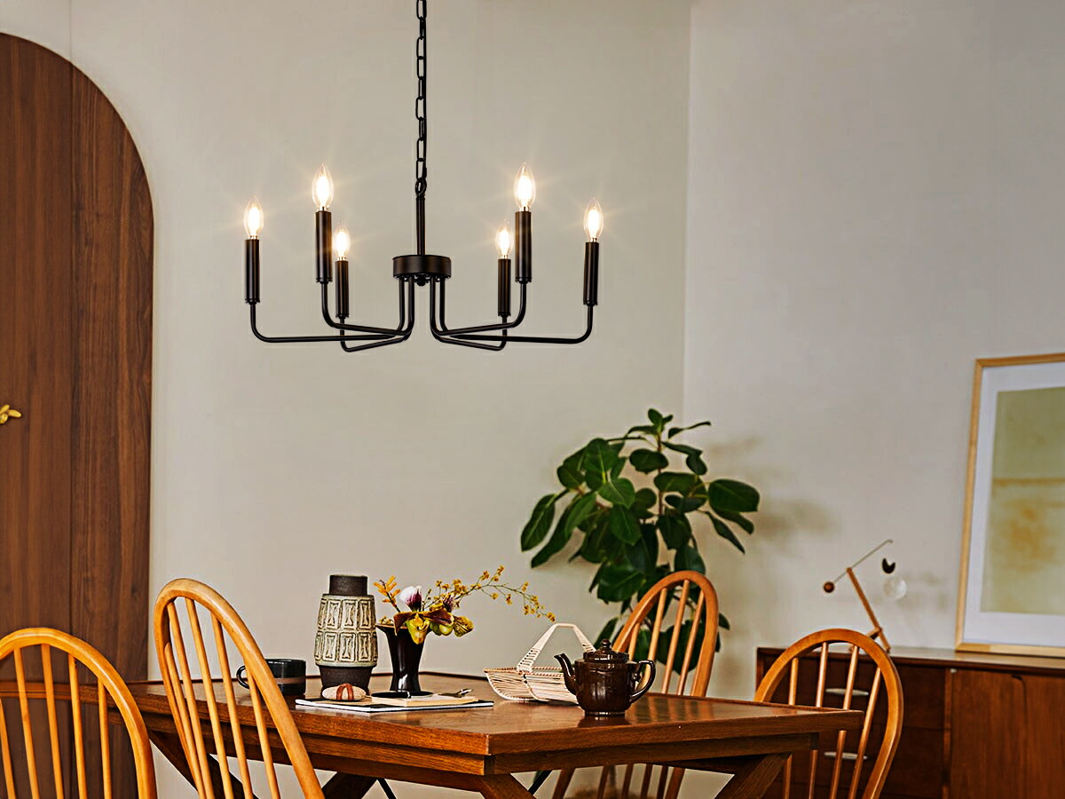 楽天市場】【20％OFFクーポン】シャンデリア おしゃれ ブラック 6灯