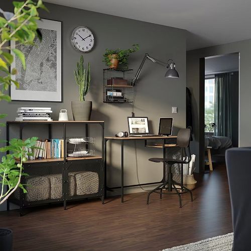 楽天市場】IKEA イケア シェルフユニット ブラック 100x95cm