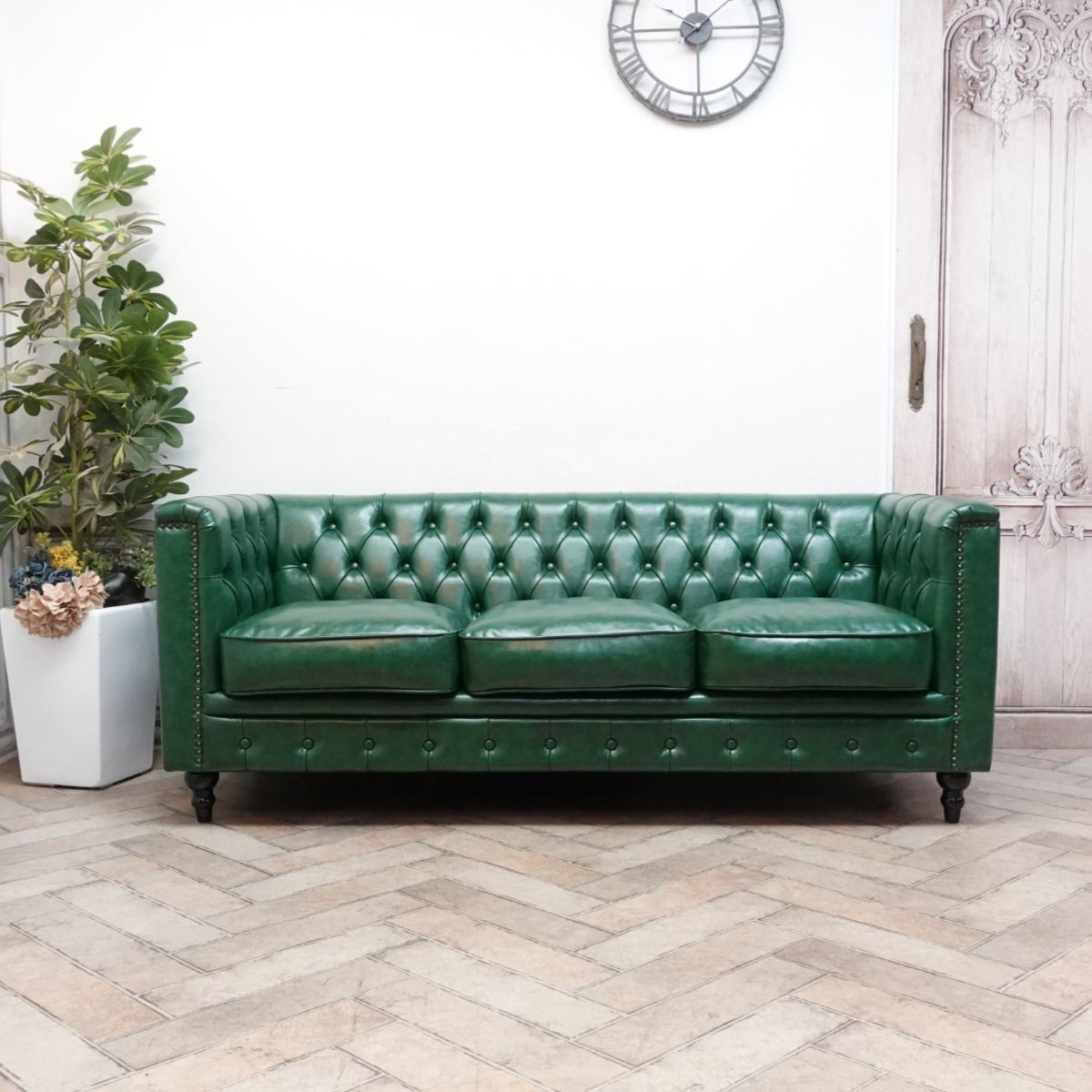 楽天市場】輸入家具 デザイナーズ 緑 グリーン 合皮 PUレザー そふぁ