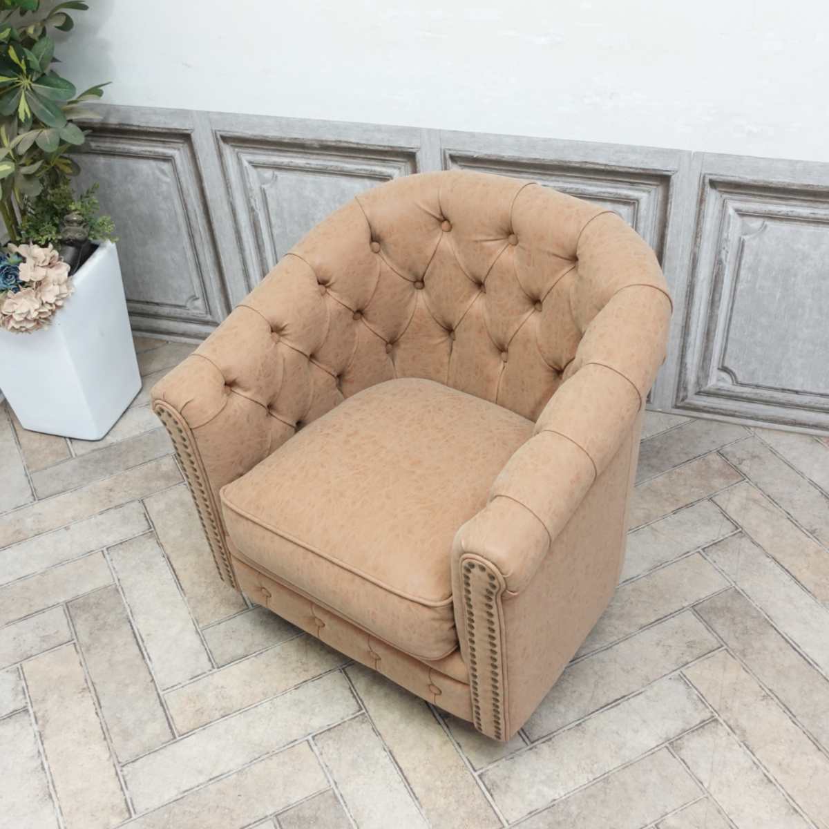 楽天市場】輸入家具 チェスターフィールド ソファ 一人掛け