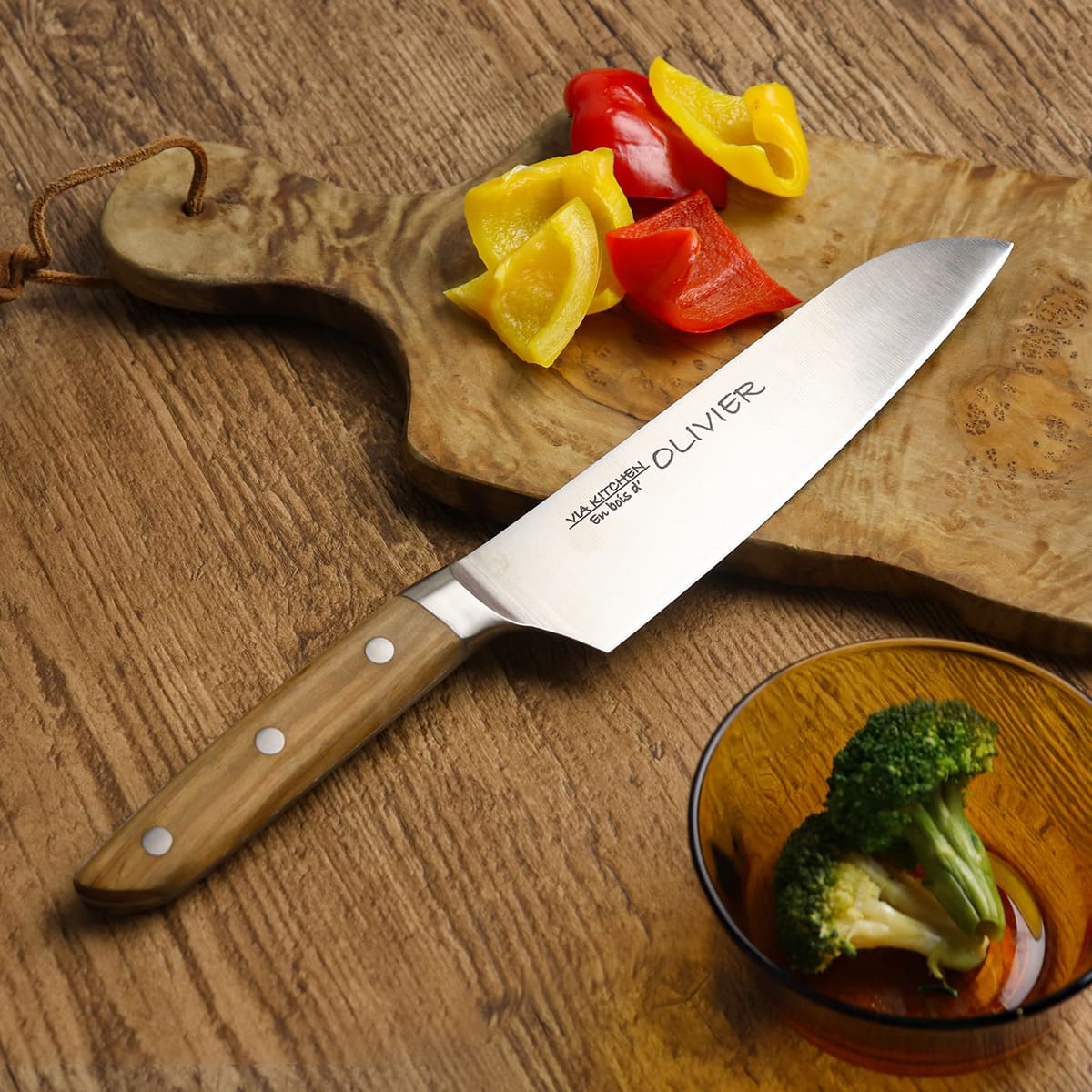 楽天市場】包丁 三徳包丁 刃渡り17cm 木柄 日本製 バイアキッチン