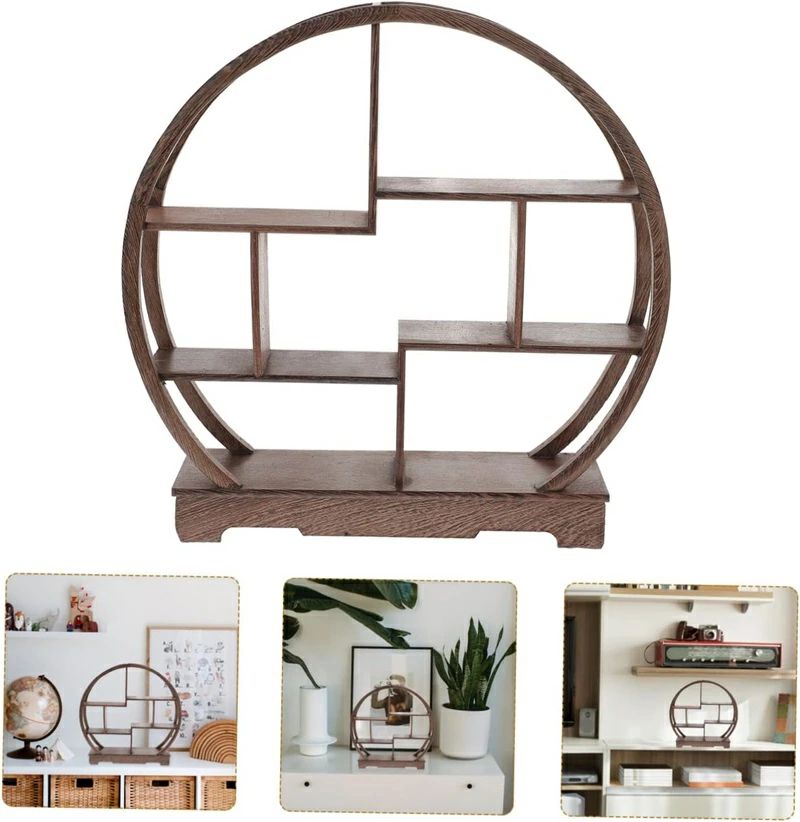 楽天市場】シノワズリ 中国風 珍品棚 木製 丸型 ディスプレイラック