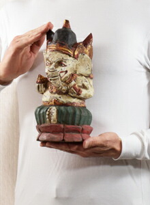 楽天市場】木彫りのガネーシャ 時代を経てきたアンティークの置物