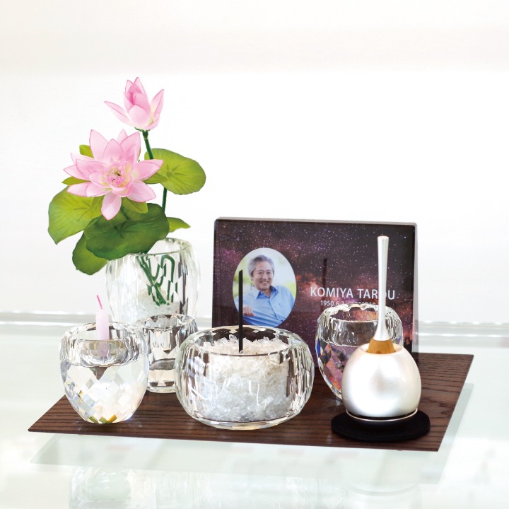 楽天市場】【今だけ特価】クリスタル ガラス仏具セット 5点セット 茶湯