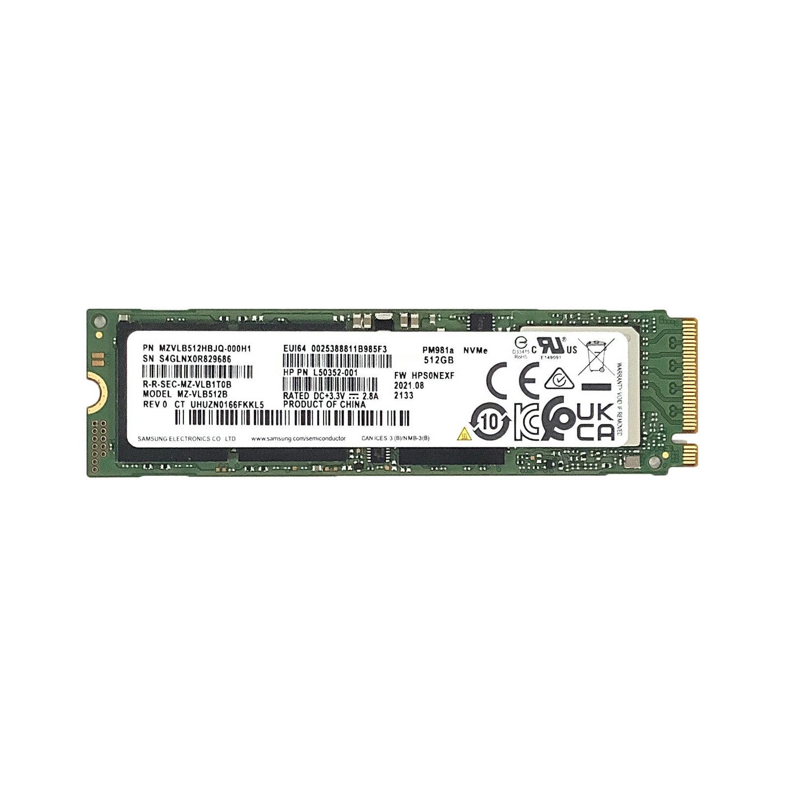 楽天市場】R065-SAMSUNG 512GB PM981a NVMe SSD 1点 サムセン 3.3V 2.8