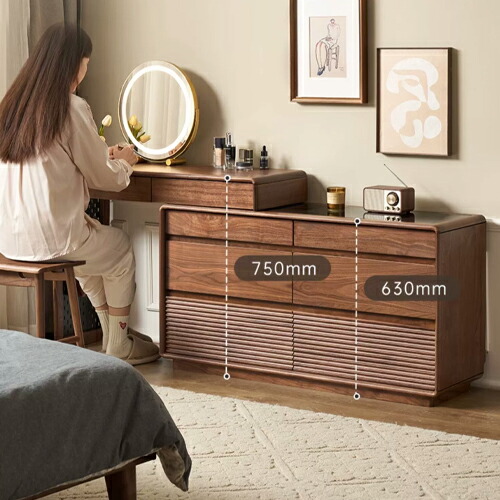 楽天市場】ドレッサー メイク台 キャビネット チェスト 収納ラック