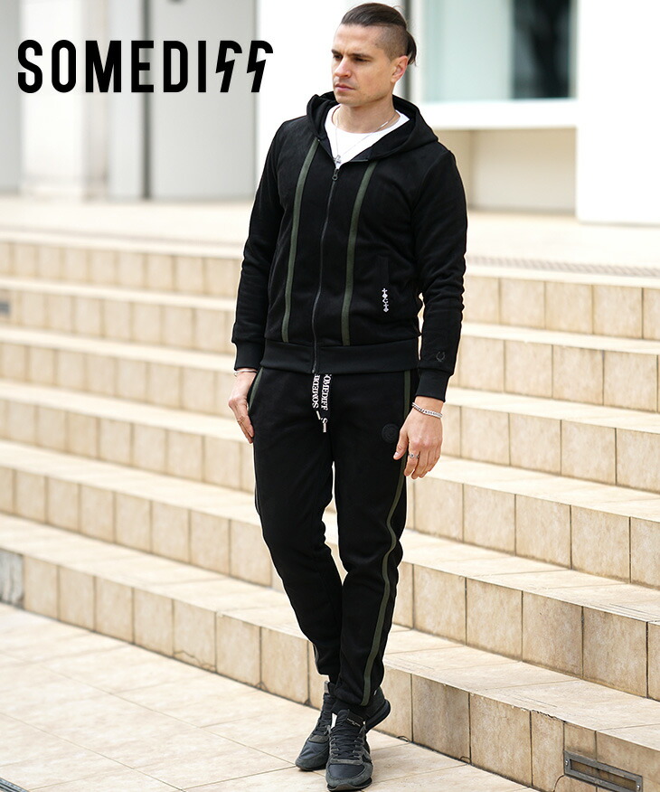 楽天市場】セットアップ メンズ ブランド スウェード スウェット 上下