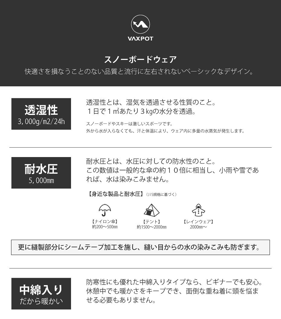 楽天市場】スノーボードウェア レディース 上下セット VAXPOT(バック