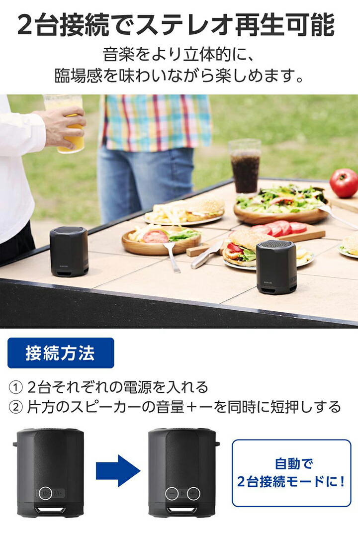 楽天市場】エレコム Bluetooth ポータブル スピーカー ポータブル