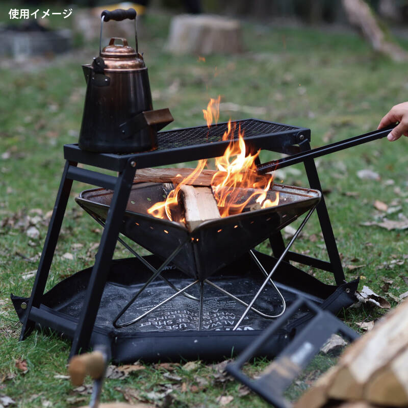 楽天市場】焚火台 焚き火シート スパッタシート 六角形 ブラック QC