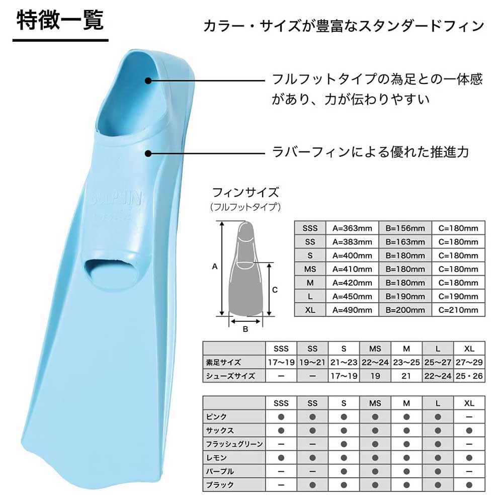 楽天市場】シュノーケル AQA ドルフィンカラー フィンフィンサポート 2