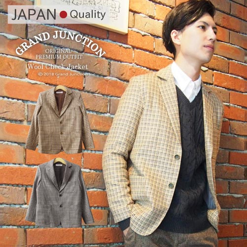 楽天市場】ウール チェック テーラード ジャケット メンズ ハウンド