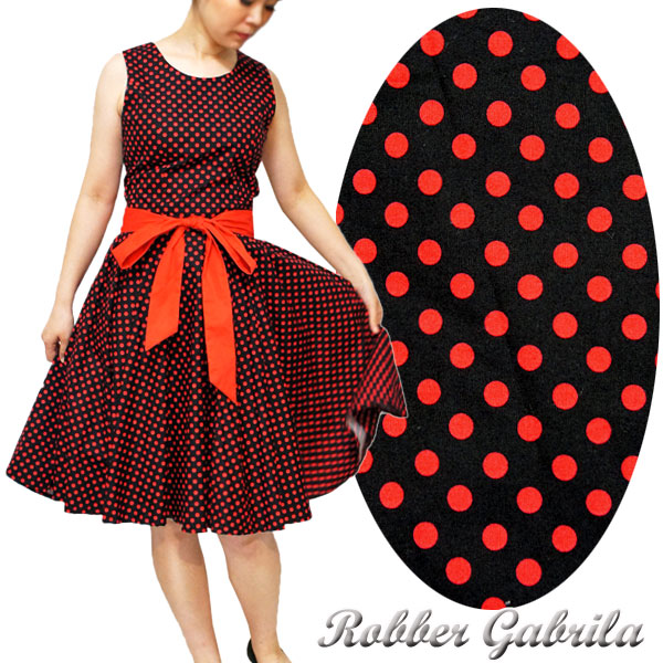 楽天市場】【M】【L】【XL】ロカビリー ワンピース パネルライン（水玉