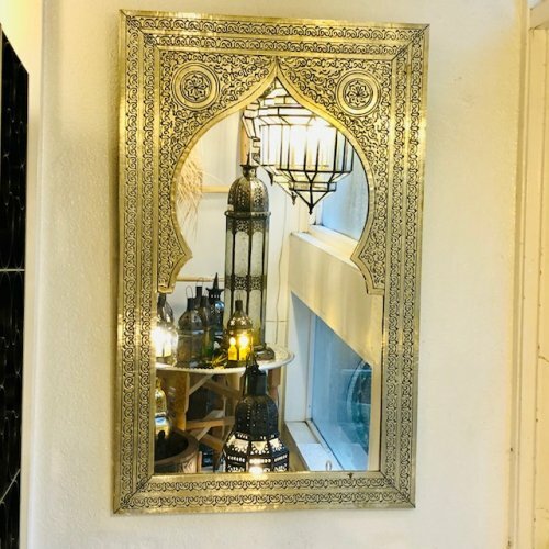 楽天市場】モロッカンミラー 「モスクXL /シルバー」 モロッコ 鏡