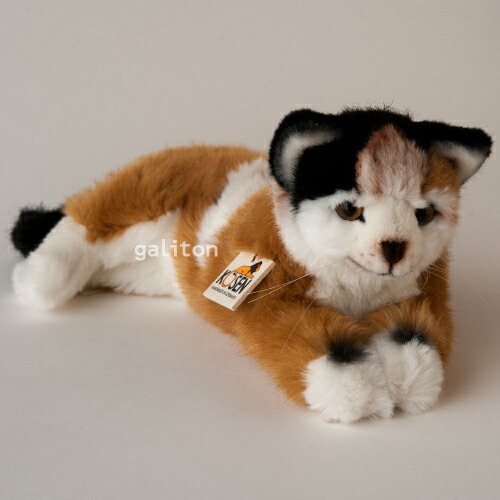 楽天市場】ケーセン Koesen ぬいぐるみ ねそべり猫（小）三毛 : 木の