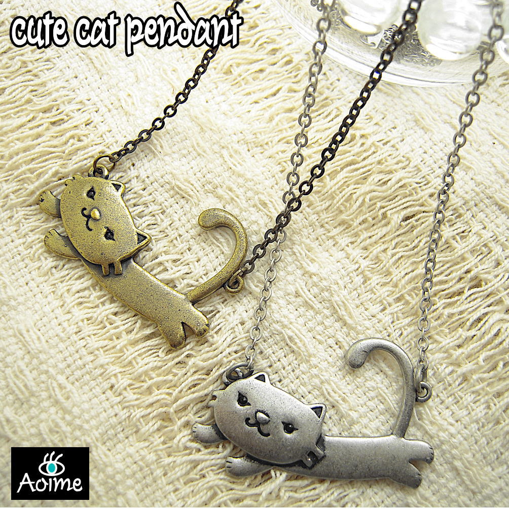 楽天市場】走る 猫 ネコ ジャンプ ねこ ペンダント ネックレス