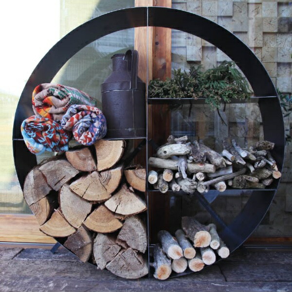 楽天市場】薪ラック 薪棚 丸型 アイアン製 焚き火 おしゃれなキャンプ