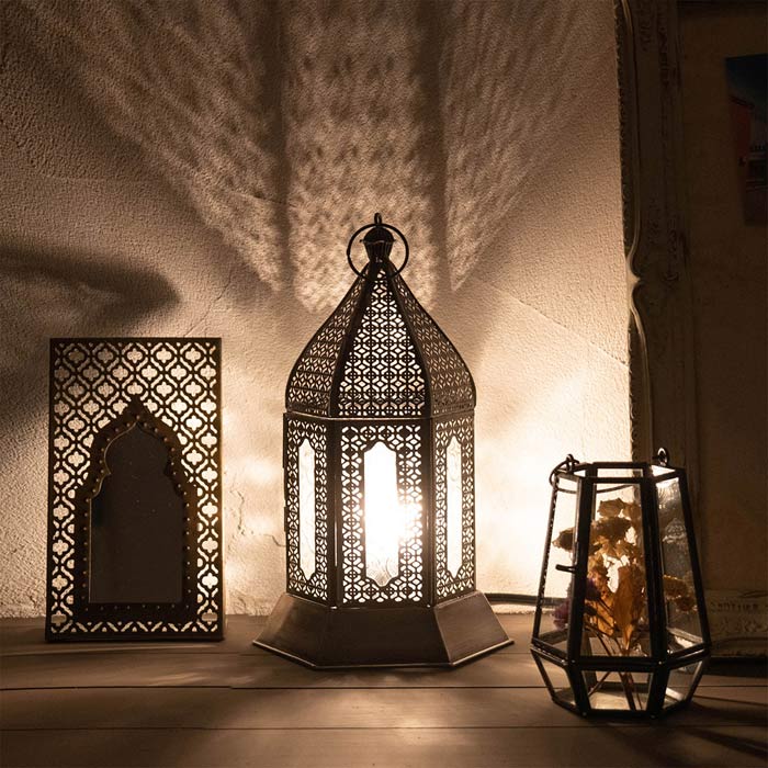 楽天市場】モロッコ ランプ アイアン テーブルランプ 卓上ライト