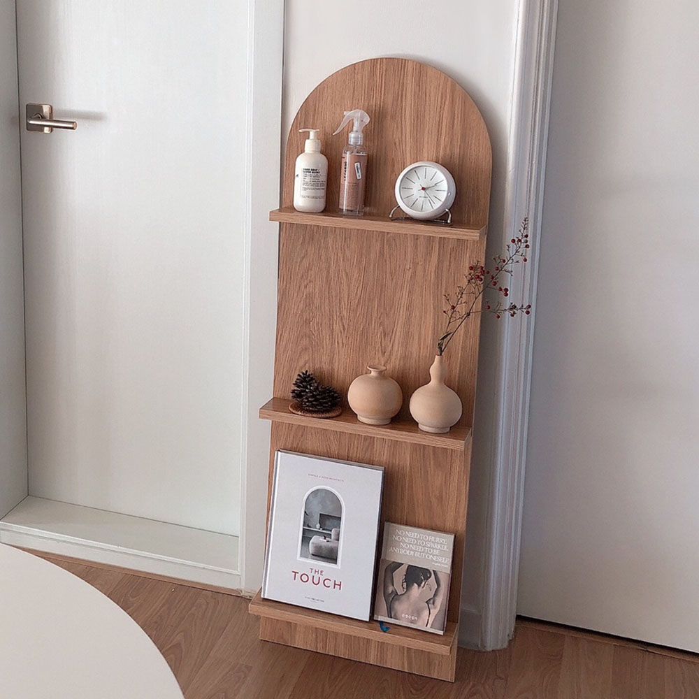 楽天市場】woodray ウッドレイ 3段 ウッドシェルフ ラウンド ブック