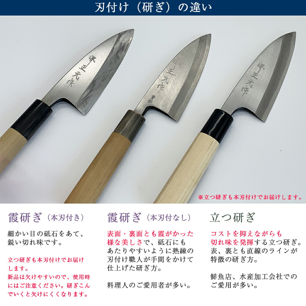 楽天市場】プロ 料理人向け包丁 右用 安来白二鋼 霞研ぎ 7寸（刃渡り