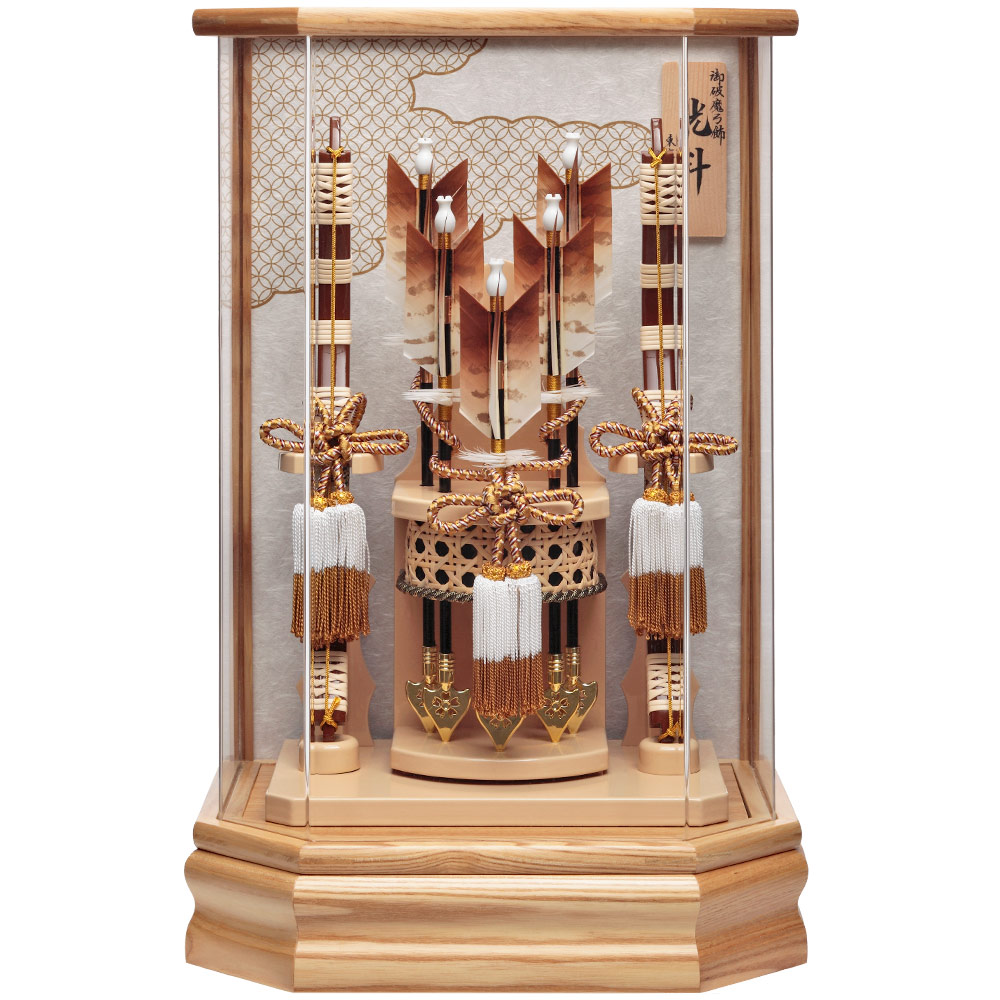 楽天市場】送料無料 久月作 本籐 13号 六角アクリルケース入り破魔弓