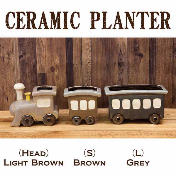 販売 ガーデン汽車 フラワーポット 木製2連結