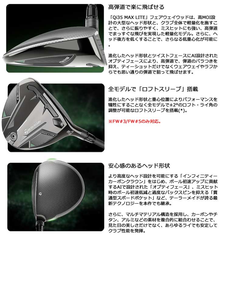 楽天市場】特注カスタムクラブ テーラーメイド Qi35 MAX LITE