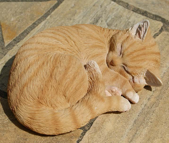 楽天市場】ガーデンオーナメント 眠り猫 茶トラねこ 雑貨 置物