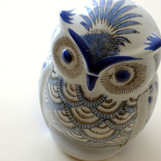 楽天市場】貯金箱 フクロウ 陶器 置物 インテリア雑貨 和風 手書き風