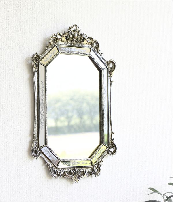 楽天市場】壁掛けミラー 鏡 ウォールミラー おしゃれ アンティーク調