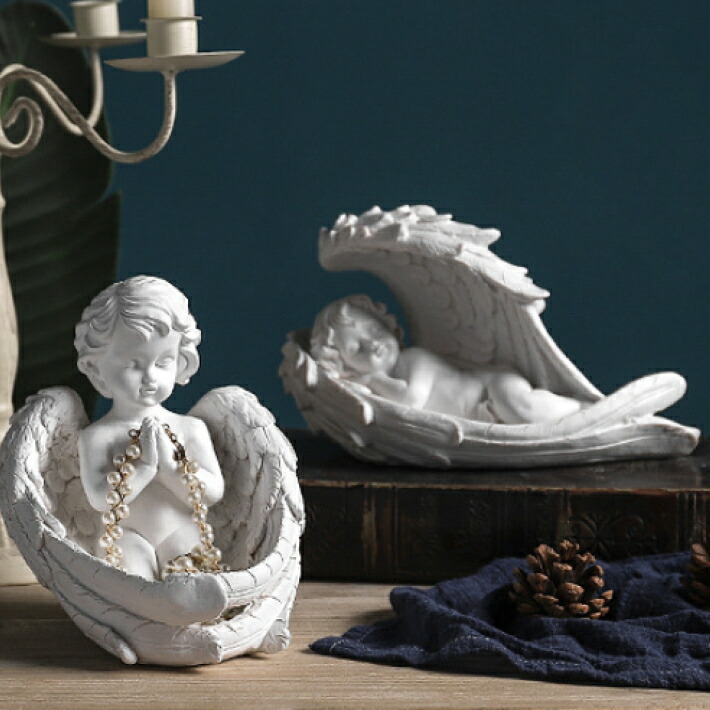 楽天市場】天使の小物入れ インテリア 置物 アクセサリー入れ 空間浄化