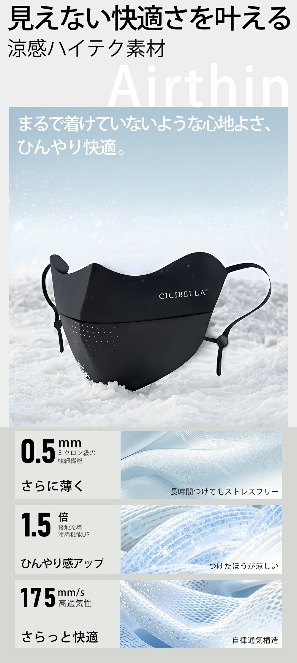 楽天市場】＼猛暑対策セール⇒980円／CICIBELLA UVCUT フェイスマスク