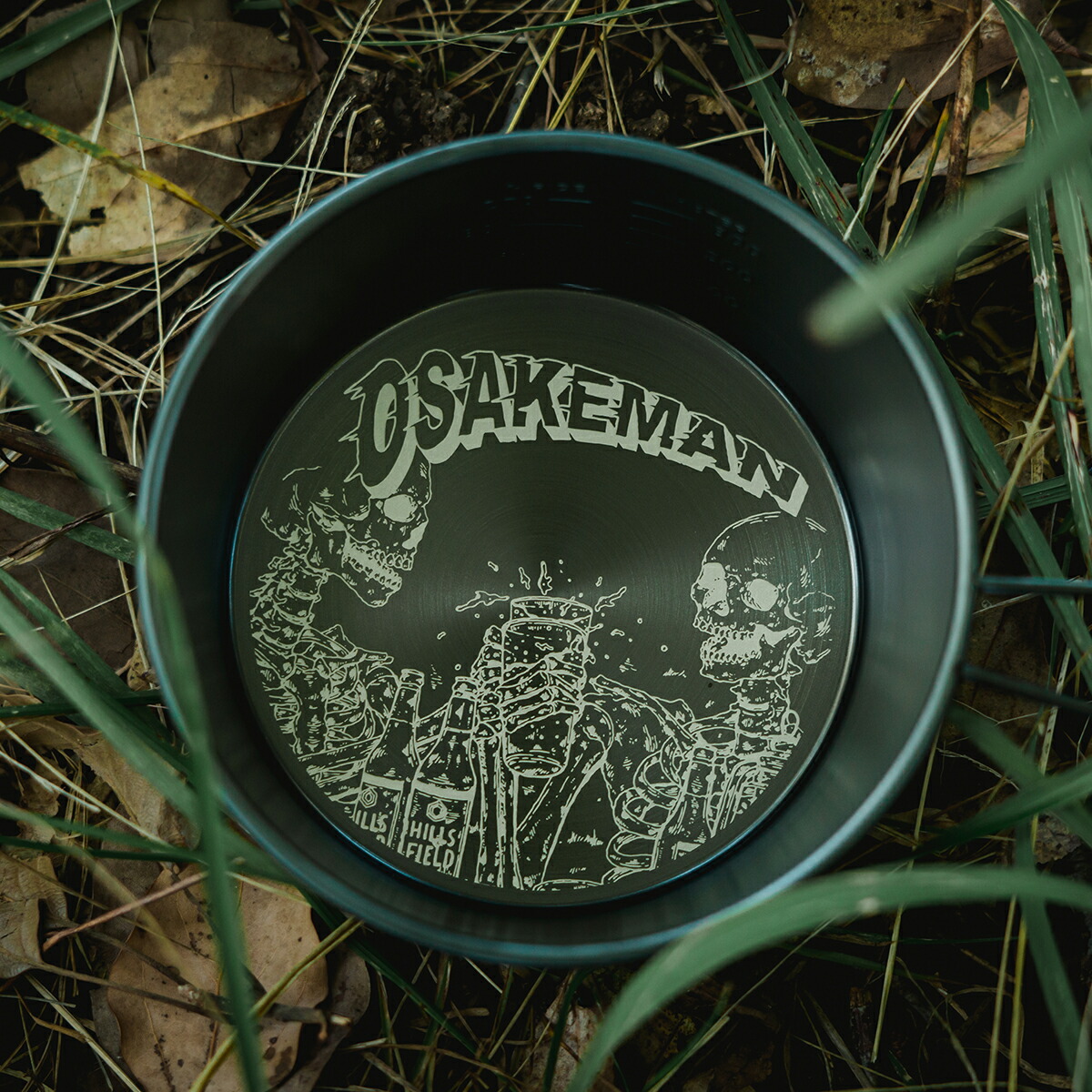 楽天市場】HILLS FIELD 深型シェラカップ OSAKEMAN お酒マン 480ml 黒