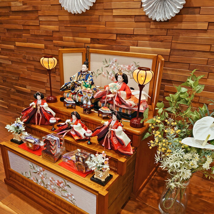 楽天市場】お雛様 三段飾り 収納飾り 【 優里花雛 】 おしゃれ 雛人形