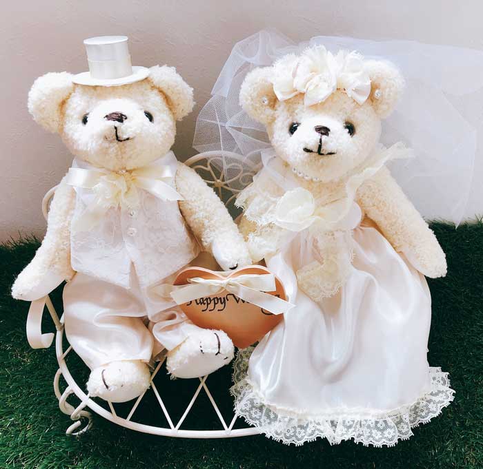 楽天市場】ウェルカムボードにもなるウェディングベア完成品（クリーム