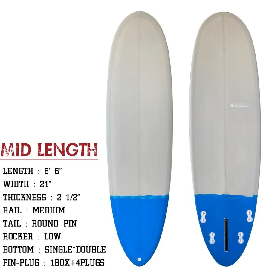 楽天市場】サーフボード ミッドレングス 6'6 GB MIDLENGTH フィン付