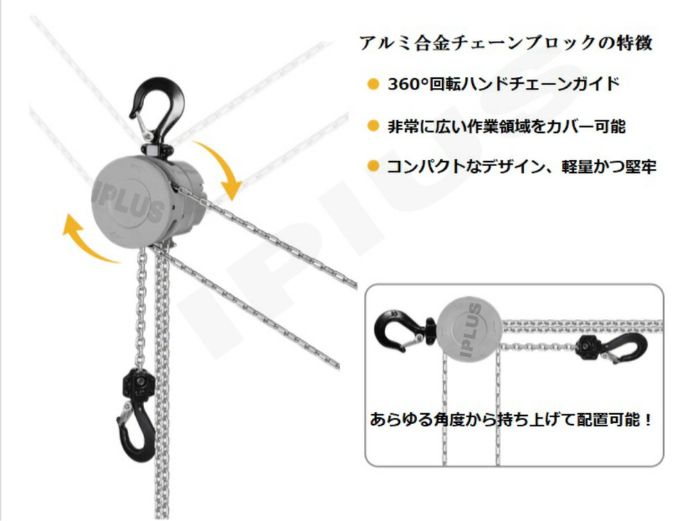 楽天市場】i-PLUS 360度回転操作可能 アルミ製 手動式 チェーン