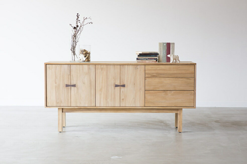 楽天市場】キャビネット サイドボード ウォールナット 無垢材 木製