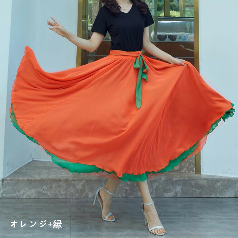 楽天市場】540度社交ダンス衣装 リバーシブルスカート ワタリ8m大きい