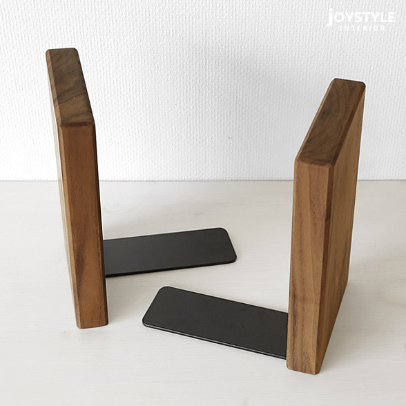 楽天市場】ブックエンド ブックスタンド Aタイプ ウォールナット材