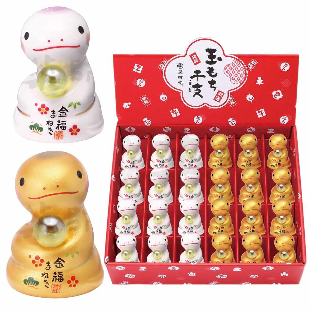 楽天市場】陶器 置物 蛇 へび/ 彩絵招福玉もち巳ディスプレイセット