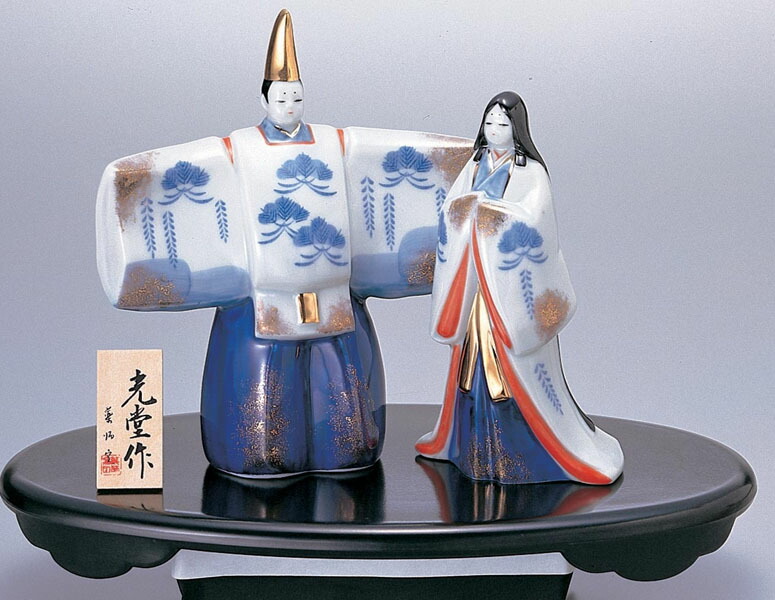 楽天市場】雛人形 コンパクト 陶器 小さい 可愛い ひな人形/ 染錦立雛