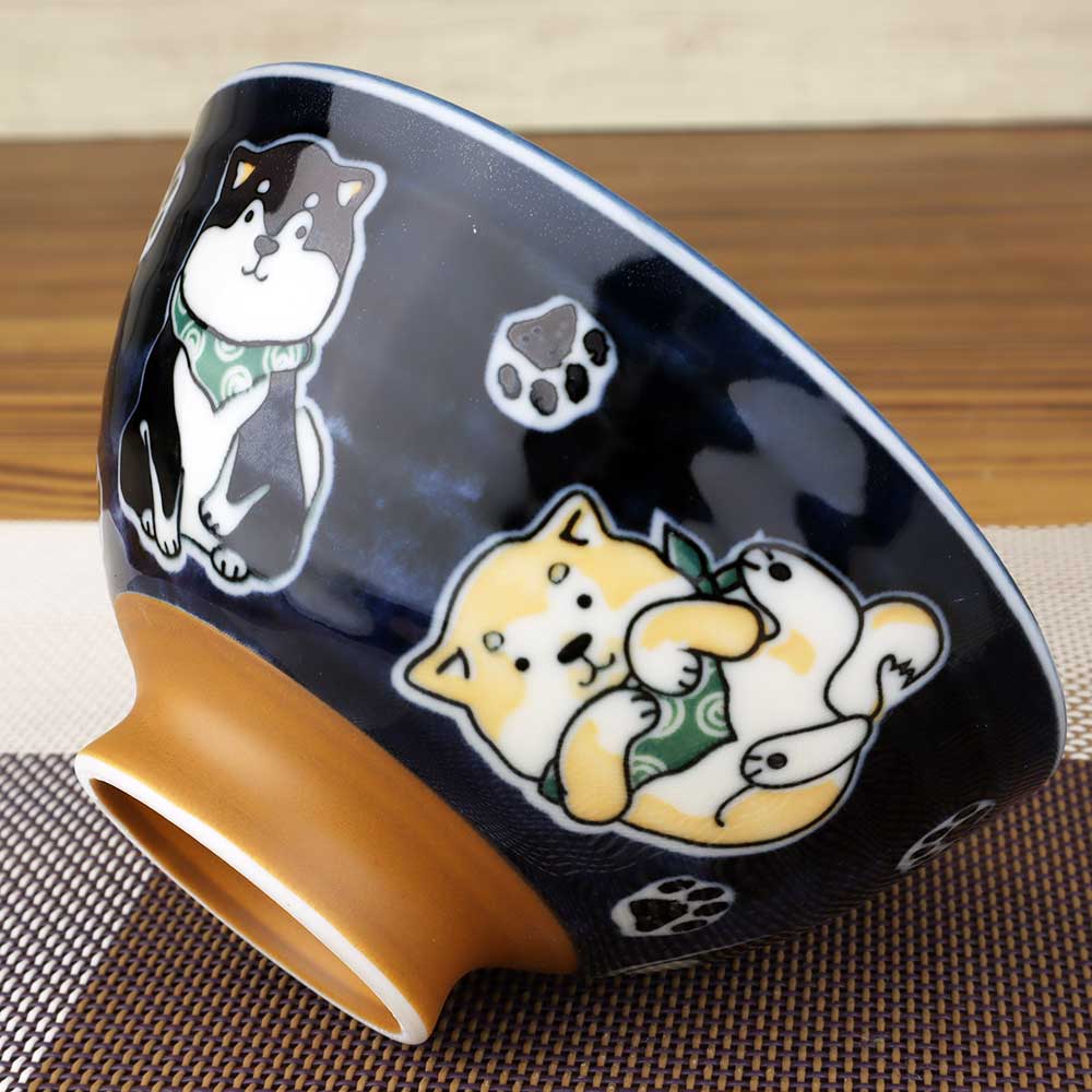 楽天市場】茶碗 柴犬 犬好き 飯碗 飯器/ ふろしき豆柴中平茶碗（藍