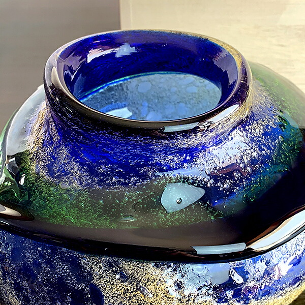 楽天市場】花器 花瓶 沖縄 琉球ガラス フラワーベース 稲嶺盛一郎【茶