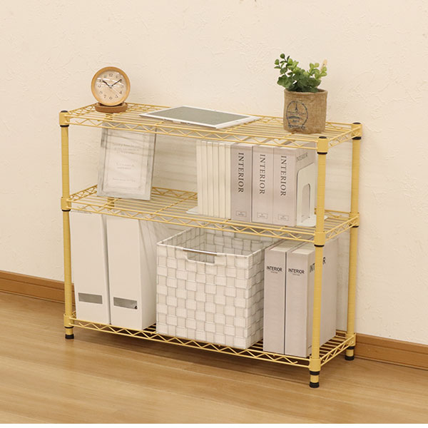 楽天市場】スチールラック3段 幅75cm 奥行25cm 高さ61.8cm くすみ